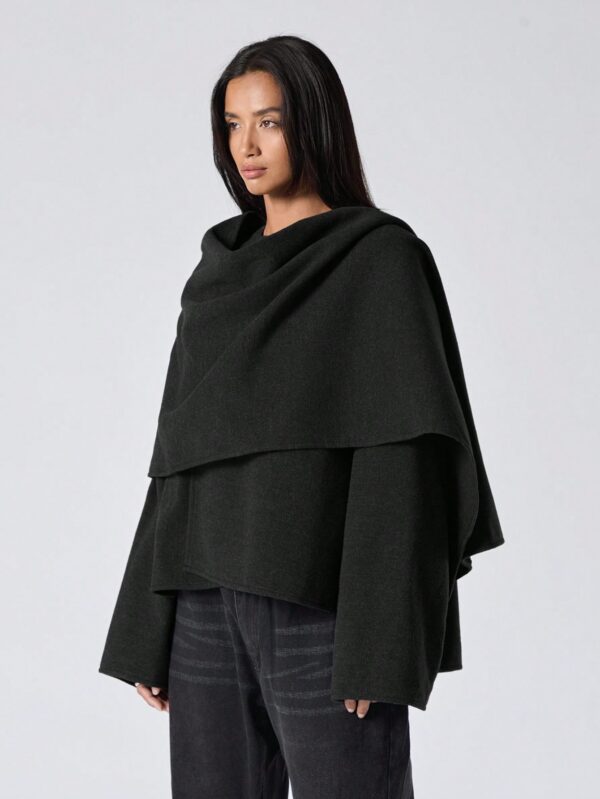 Poncho Abrigo Capa Liso Minimalista para Otoño/Invierno - Image 9