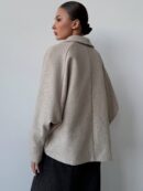 Chaqueta Casual de Manga Raglan y Cuello Chal