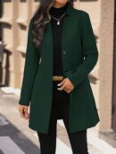 Chaqueta de Lana Casual para Vacaciones con Cuello Mini