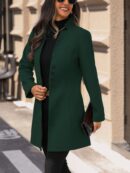 Chaqueta de Lana Casual para Vacaciones con Cuello Mini