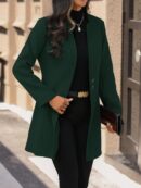 Chaqueta de Lana Casual para Vacaciones con Cuello Mini
