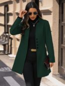 Chaqueta de Lana Casual para Vacaciones con Cuello Mini