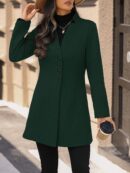 Chaqueta de Lana Casual para Vacaciones con Cuello Mini