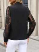 Blusa Cuello Muesca y Mangas Obispo en Blanco