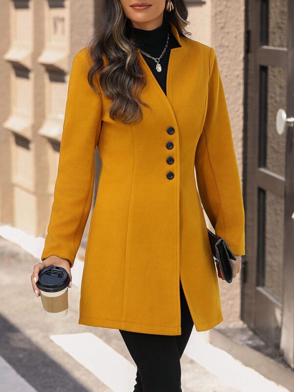 Chaqueta de Lana con Cuello Alto y Entallada para Mujer - Image 60