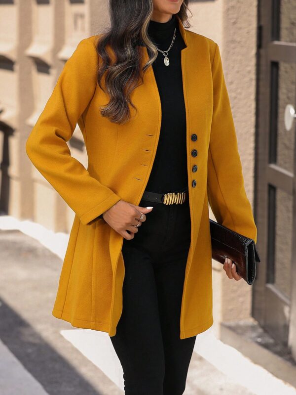 Chaqueta de Lana con Cuello Alto y Entallada para Mujer - Image 61