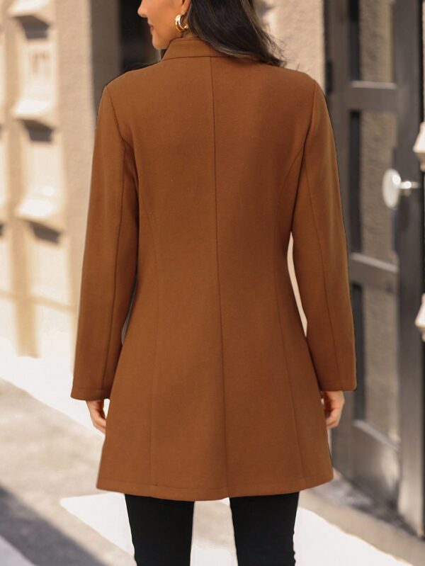Chaqueta de Lana con Cuello Alto y Entallada para Mujer - Image 2
