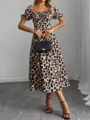 Vestido Largo Boho Floral con Nudo y Abertura en Pierna