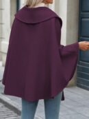 Capa Elegante de Color Sólido con Cinturón y Cuello Alto