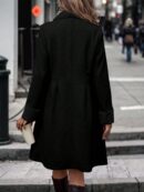 Abrigo Midi de Mujer con Cintura Ceñida y Doble Botonadura