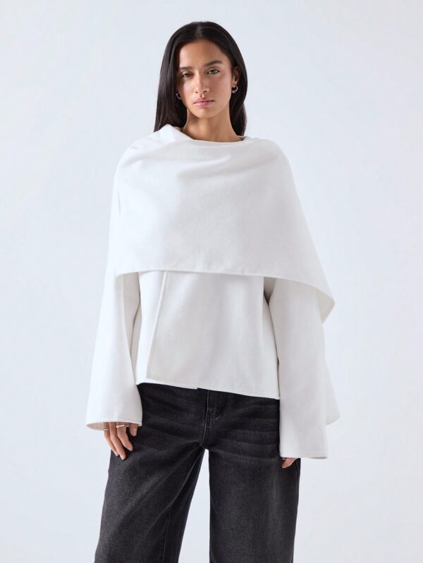 Poncho Abrigo Capa Liso Minimalista para Otoño/Invierno - Image 39