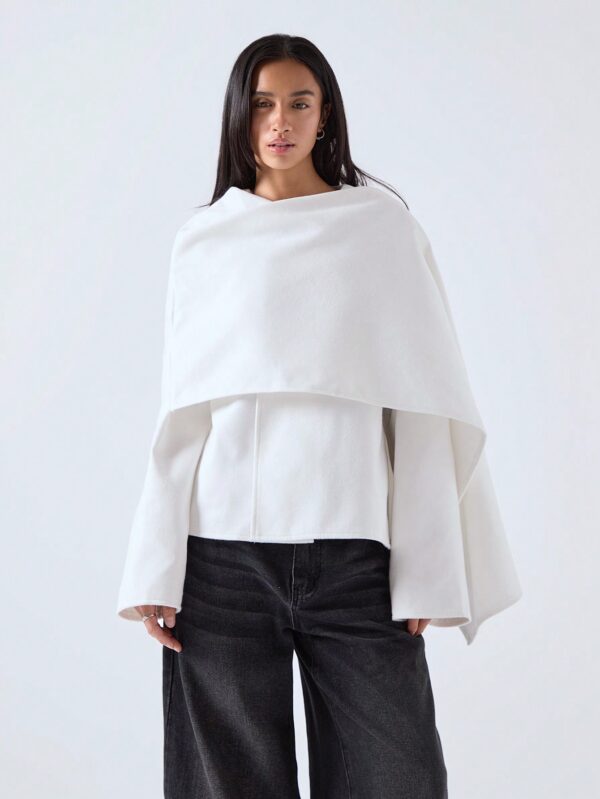 Poncho Abrigo Capa Liso Minimalista para Otoño/Invierno - Image 41