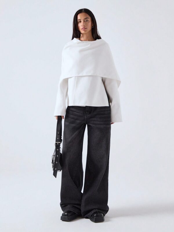Poncho Abrigo Capa Liso Minimalista para Otoño/Invierno - Image 37