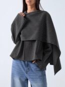 Poncho Abrigo Capa Liso Minimalista para Otoño/Invierno