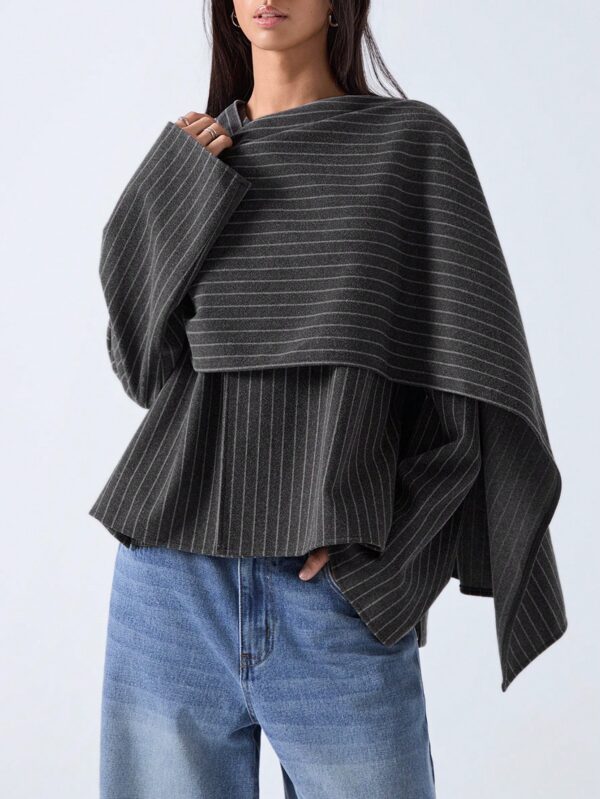 Poncho Abrigo Capa Liso Minimalista para Otoño/Invierno - Image 17