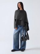 Poncho Abrigo Capa Liso Minimalista para Otoño/Invierno