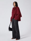 Poncho Abrigo Capa Liso Minimalista para Otoño/Invierno