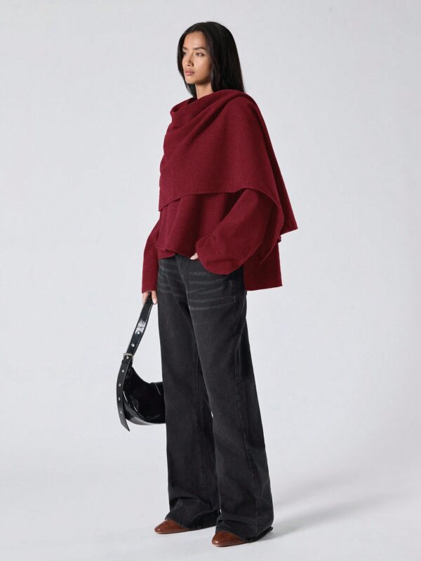 Poncho Abrigo Capa Liso Minimalista para Otoño/Invierno - Image 10