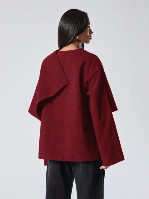 Poncho Abrigo Capa Liso Minimalista para Otoño/Invierno - Image 11