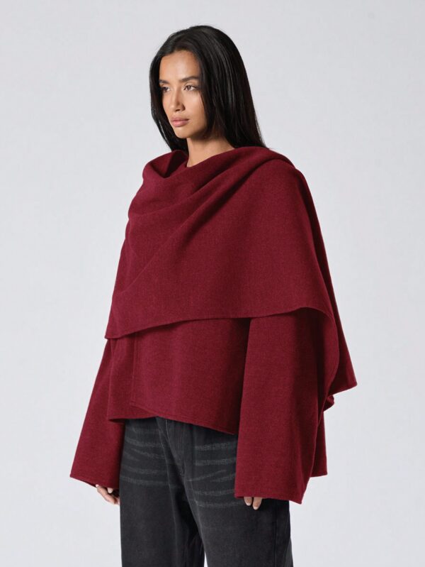 Poncho Abrigo Capa Liso Minimalista para Otoño/Invierno - Image 12