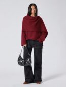 Poncho Abrigo Capa Liso Minimalista para Otoño/Invierno