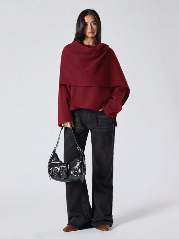 Poncho Abrigo Capa Liso Minimalista para Otoño/Invierno - Image 13