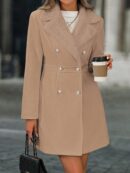 Chaqueta Elegante con Panel Peludo y Botón Doble