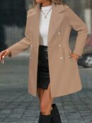 Chaqueta Elegante con Panel Peludo y Botón Doble