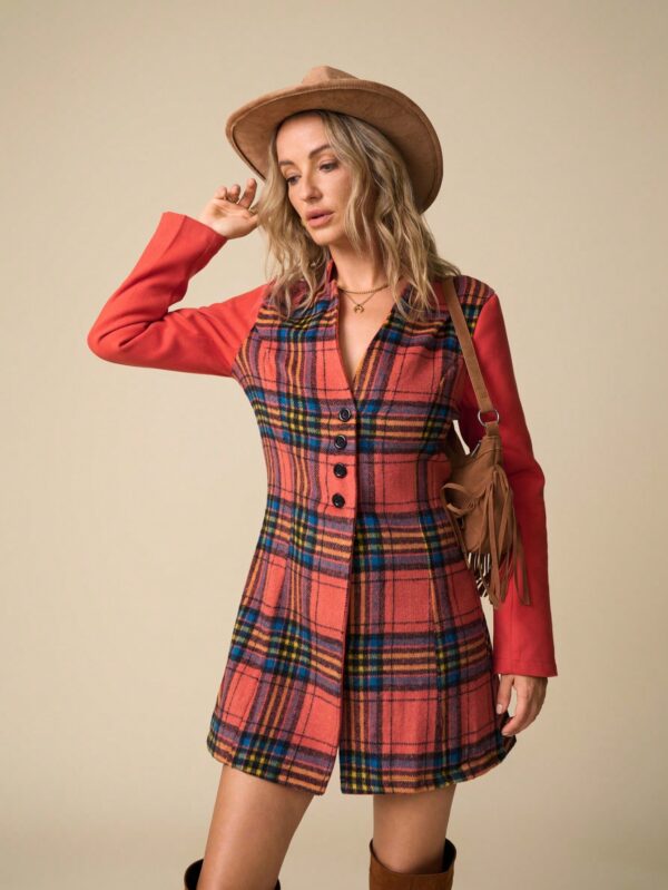 Chaqueta de Lana con Cuello Alto y Entallada para Mujer - Image 38