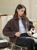 Chaqueta Retro de Otoño con Solapa y Bolsillos