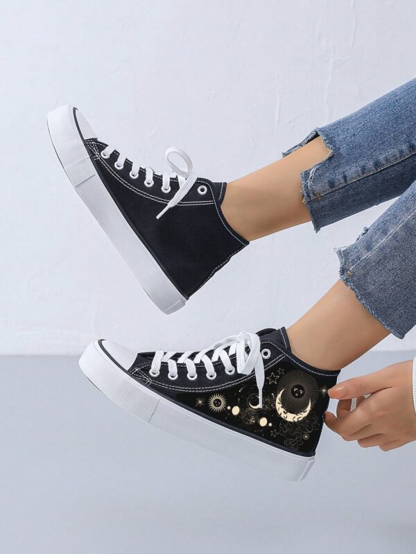 Zapatillas Altas de Lona Unisex con Diseño Minimalista de Galaxia Estelar - Image 4