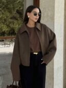 Chaqueta Retro de Otoño con Solapa y Bolsillos