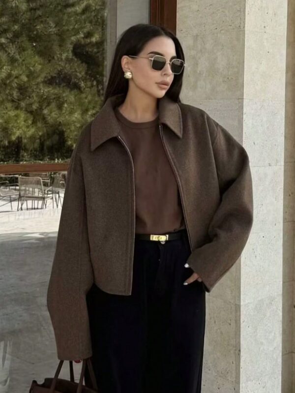 Chaqueta Retro de Otoño con Solapa y Bolsillos