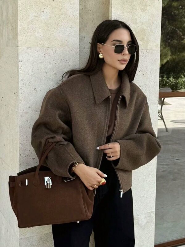 Chaqueta Retro de Otoño con Solapa y Bolsillos - Image 5