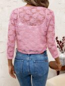 Chaqueta Corta de Encaje con Ribete Escalopado
