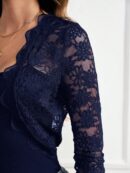 Chaqueta Corta de Encaje con Ribete Escalopado