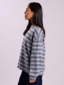 Sweater a Rayas Oversize Cuello Redondo al Estilo Y2k 90's
