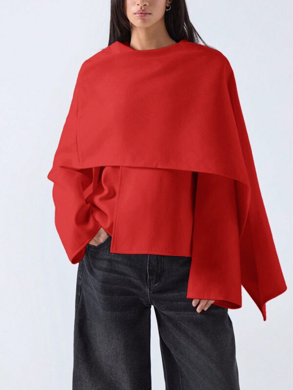Poncho Abrigo Capa Liso Minimalista para Otoño/Invierno - Image 30