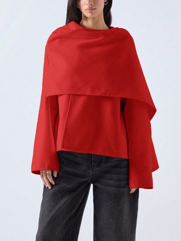 Poncho Abrigo Capa Liso Minimalista para Otoño/Invierno - Image 32