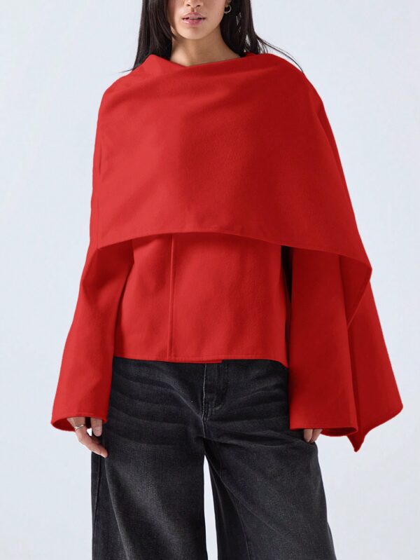 Poncho Abrigo Capa Liso Minimalista para Otoño/Invierno - Image 34