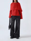 Poncho Abrigo Capa Liso Minimalista para Otoño/Invierno
