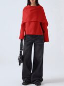 Poncho Abrigo Capa Liso Minimalista para Otoño/Invierno