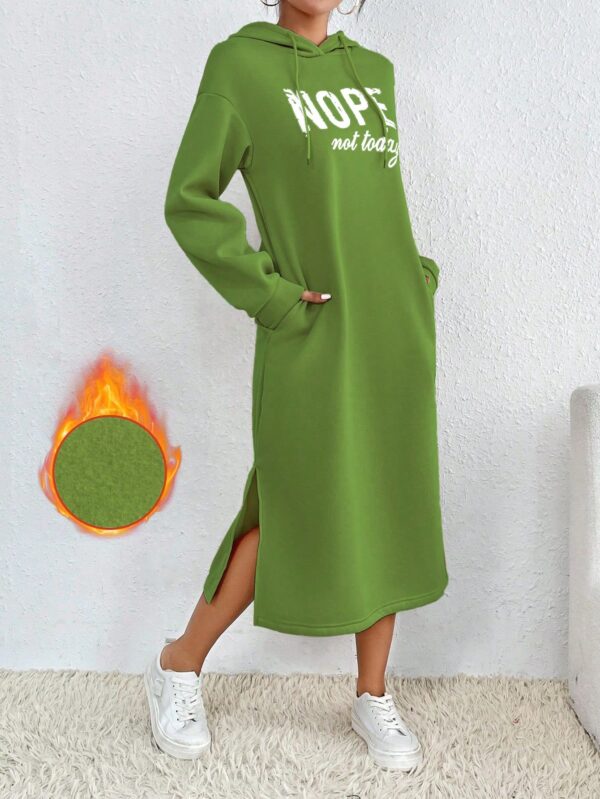 Vestido Sudadera con Capucha y Estampado de Letras - Image 30