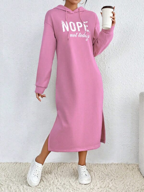 Vestido Sudadera con Capucha y Estampado de Letras - Image 76