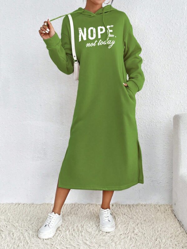 Vestido Sudadera con Capucha y Estampado de Letras - Image 33