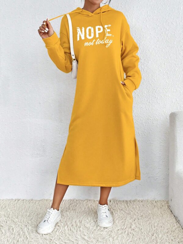 Vestido Sudadera con Capucha y Estampado de Letras - Image 44