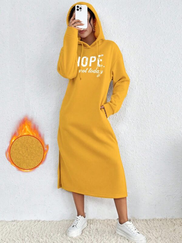 Vestido Sudadera con Capucha y Estampado de Letras - Image 45