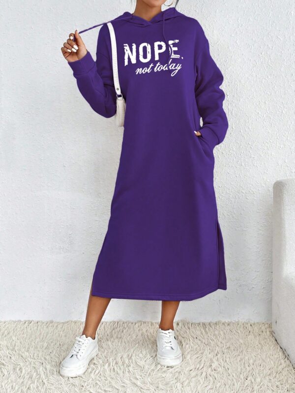Vestido Sudadera con Capucha y Estampado de Letras - Image 38