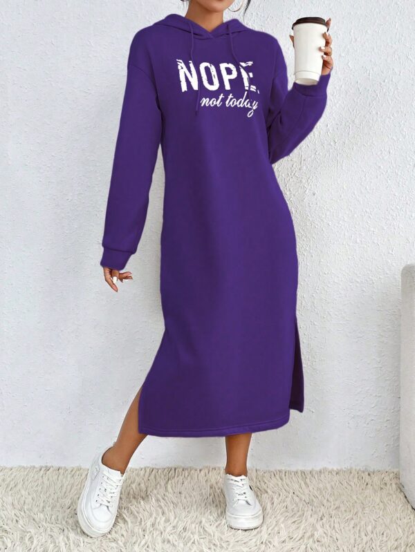 Vestido Sudadera con Capucha y Estampado de Letras - Image 39