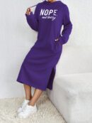 Vestido Sudadera con Capucha y Estampado de Letras